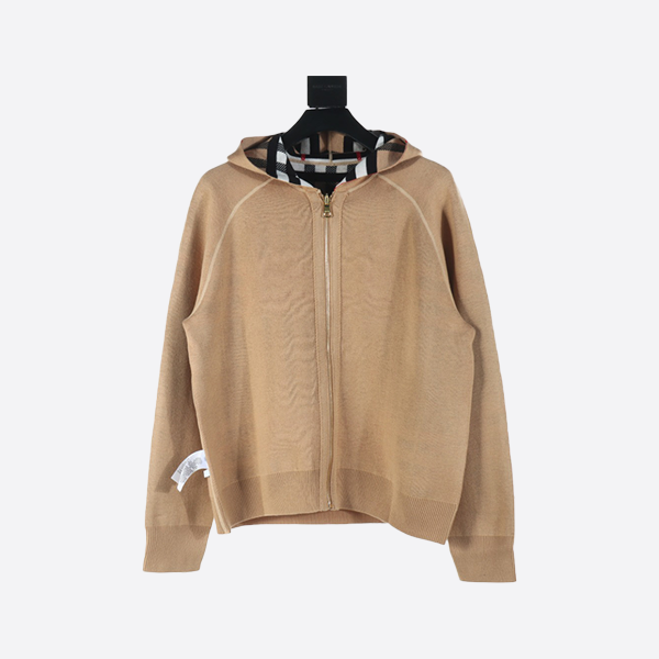 Burberry Check Back Hooded Coat