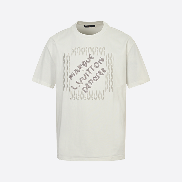 Louis Vuitton 24ss beaded lettering embroidered short sleeve