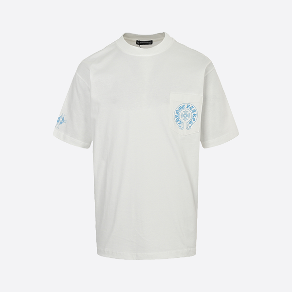 Chrome Hearts Back Overlap Blue Cross Print Short Sleeve