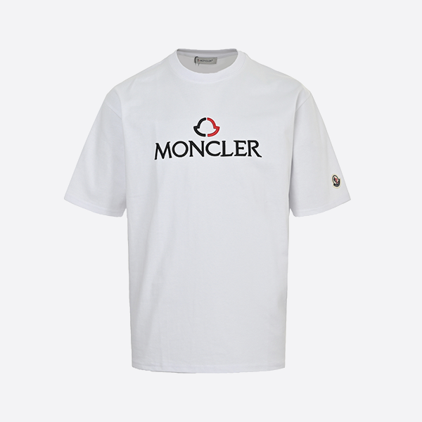 Moncler 25ss embroidered lettering logo short sleeve