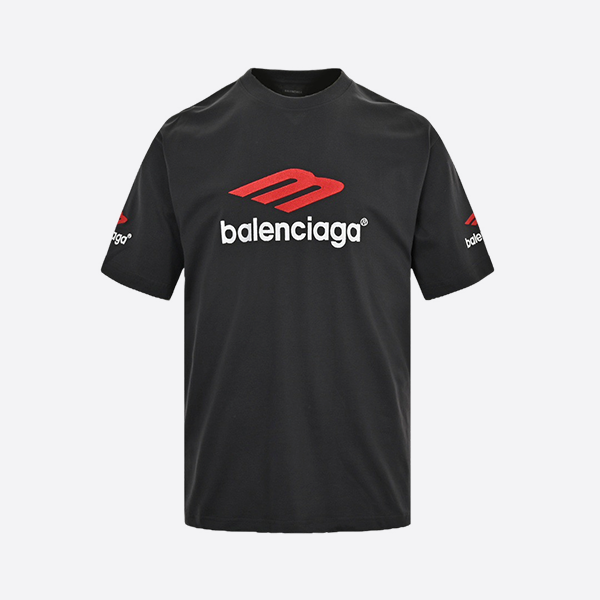 Balenciaga 3M embroidered letters washed short sleeves