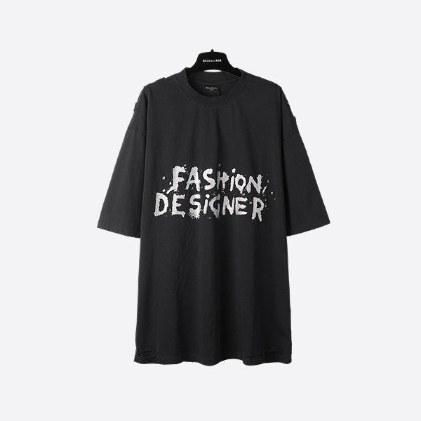 Balenciaga SS25 Paris Gold Glitter Short Sleeve