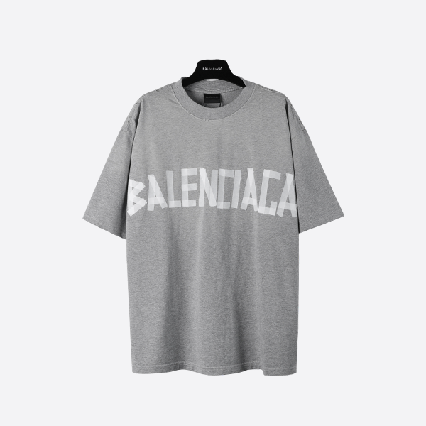 Balenciaga SS25 Masking Tape Grey Short Sleeve