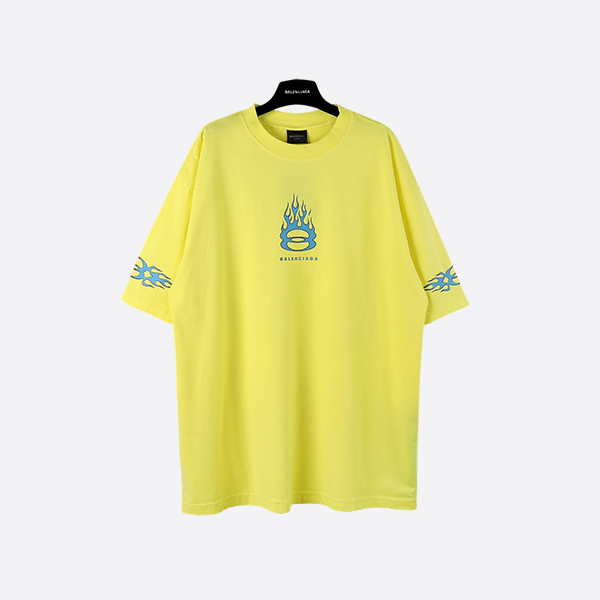 Balenciaga 25ss double ring flame crack short sleeve
