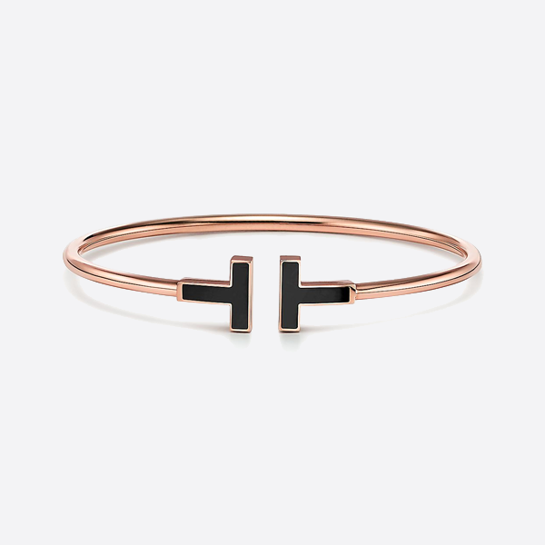 Tiffany S925 sterling silver double T bracelet 64028677
