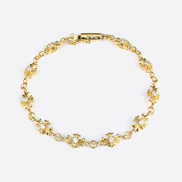Chrome Hearts Cross Bracelet with White Diamonds