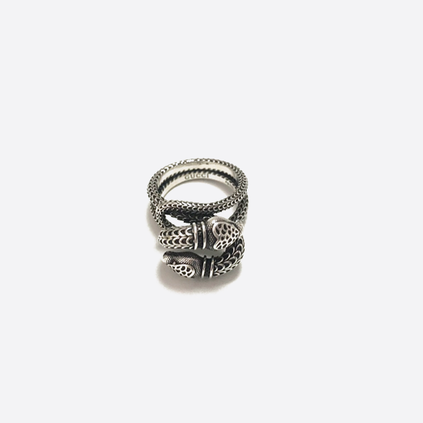 Gucci 925 Sterling Silver Snake Head Ring 8018001343745-1